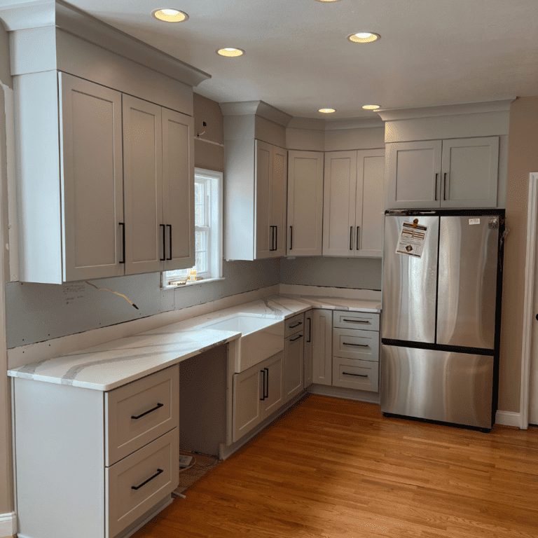 Kitchen Remodel with custom cabinets and quartz countertops