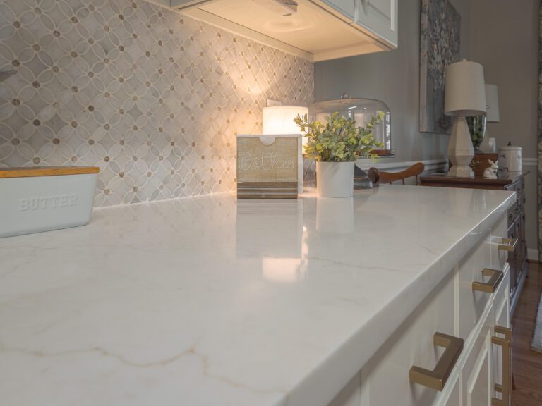 white kitchen counter top